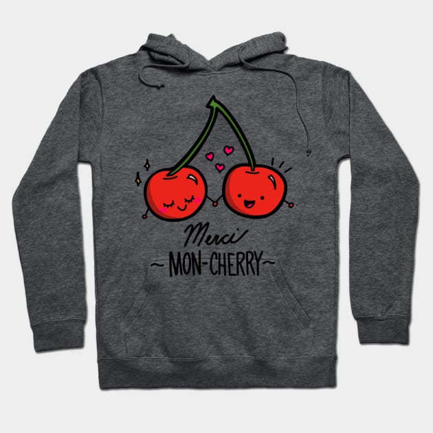 Merci mon-cherry love cherries Hoodie by CyndiCarlson